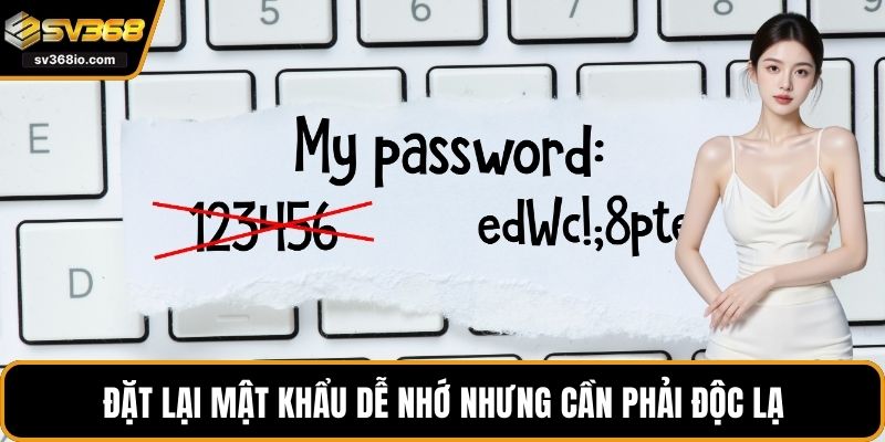 Đặt lại mật khẩu dễ nhớ nhưng cần phải độc lạ